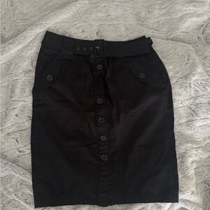 Dalia Collection Black Button-Front Pencil Skirt